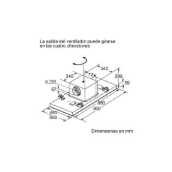 Siemens iQ500 LR96CBS20 campana De techo Blanco 745 m³ h