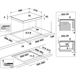 Whirlpool AKT 8090 NE Negro Integrado 60 cm Cerámico 4 zona(s)