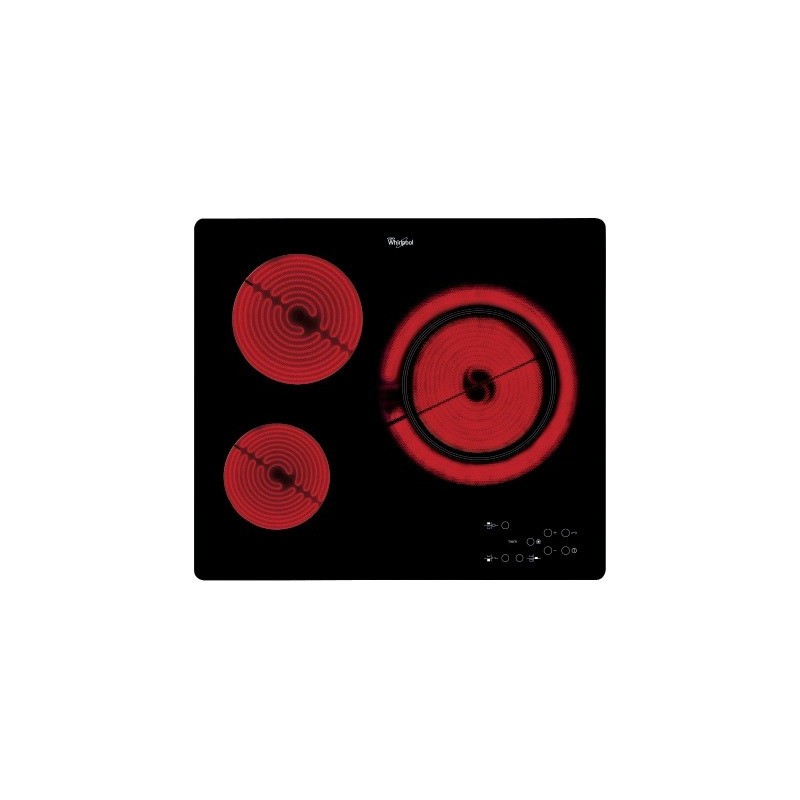 Whirlpool AKT 807 BF hobs Negro Integrado Cerámico 3 zona(s)
