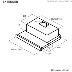 Nodor Extender Encastrada Negro 340 m³ h