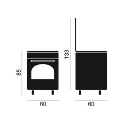 Vitrokitchen RU6060N cocina Cocina independiente Gas Encimera de gas Antracita