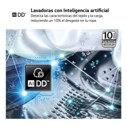 LG F4WR7010AGS lavadora Carga frontal 10 kg 1360 RPM Acero inoxidable