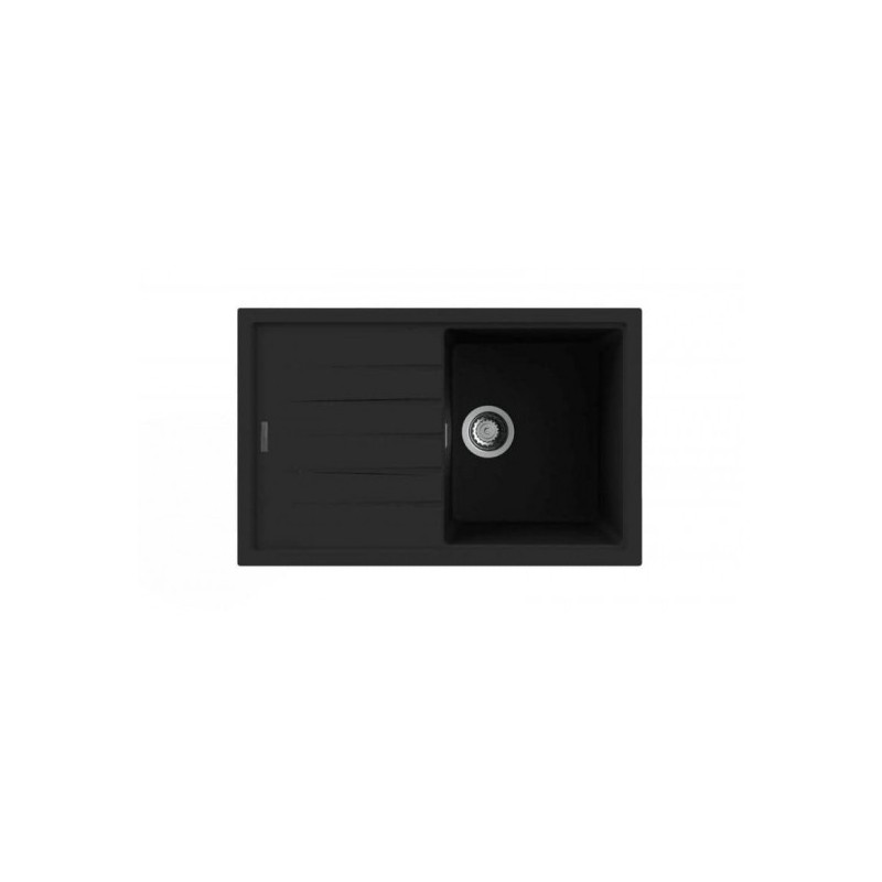 Nodor NorGranite 78.50 1B 1D BK Lavabo sobre-encimera Rectangular Granito