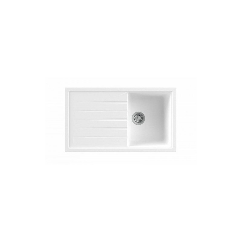 Nodor NorGranite 86.50 1B 1D WH Lavabo sobre-encimera Rectangular Granito