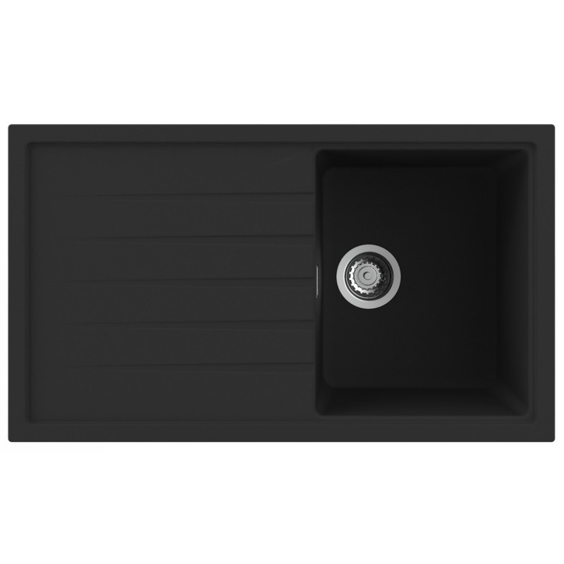 Nodor NorGranite 86.50 1B 1D BK Lavabo sobre-encimera Rectangular Granito