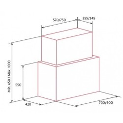Nodor NorBreeze Cube Glass ECO 70 WH De pared Blanco 820 m³ h