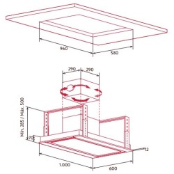 Nodor NorBreeze Deimos 1000 RD De techo Rojo, Acero inoxidable 800 m³ h