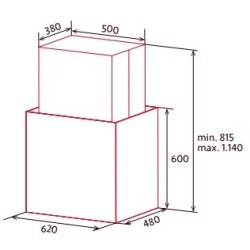 Nodor NorBreeze Isla Cube Glass Eco 60 BK Negro 820 m³ h