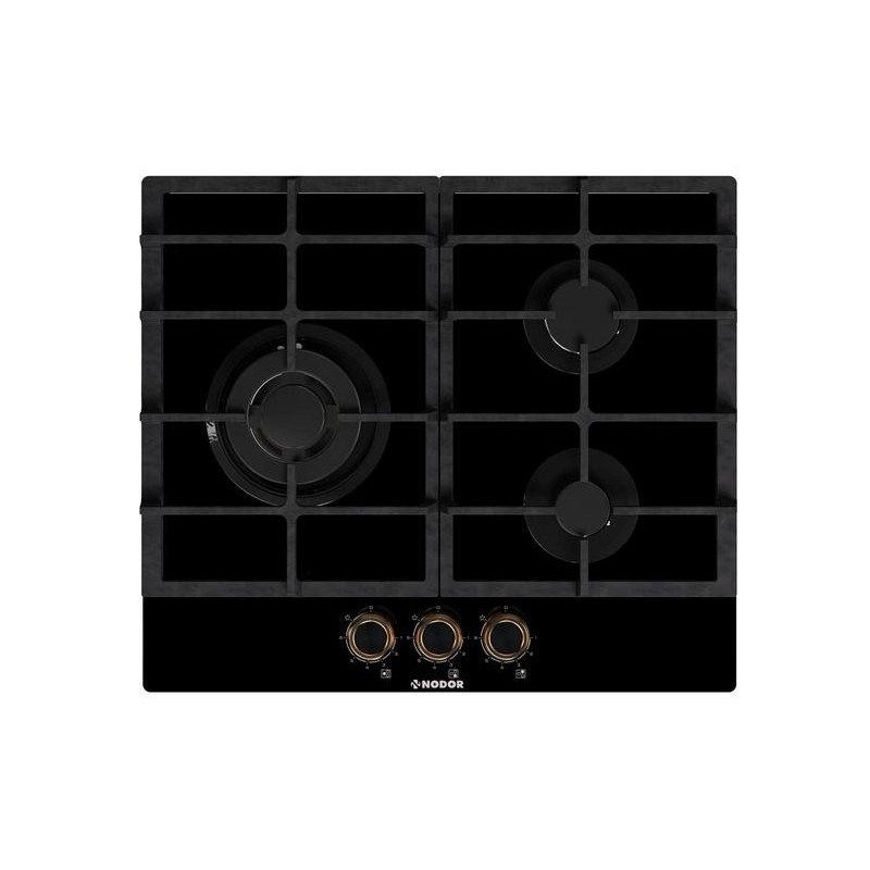 Nodor NorCook GH 6030 GBK Negro Integrado 59 cm Encimera de gas 3 zona(s)