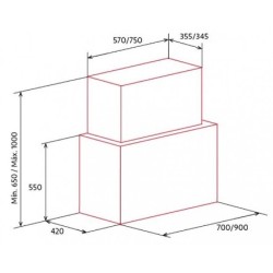 Nodor NorBreeze Cube Glass ECO 70 BK De pared Negro 820 m³ h