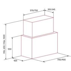 Nodor NorBreeze Cube Glass ECO 90 BK De pared Negro 820 m³ h
