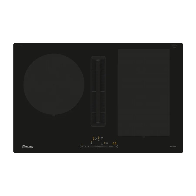 Balay 3EBC989LU hobs Negro Integrado 80 cm Con placa de inducción 3 zona(s) Campana integrada