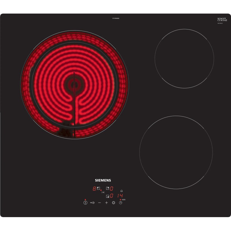 Siemens iQ300 ET61RBKB8E hobs Negro Integrado 59.2 cm Cerámico 3 zona(s)