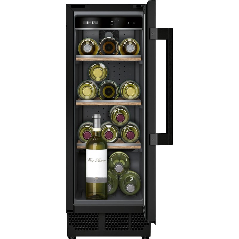 Siemens iQ500 KU20WVHF0 enfriador de vino Nevera de vino Integrado Negro 21 botella(s)