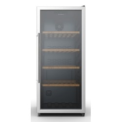 Corbero CFKWC102SW enfriador de vino Nevera de vino Independiente Aluminio, Negro 102 botella(s)