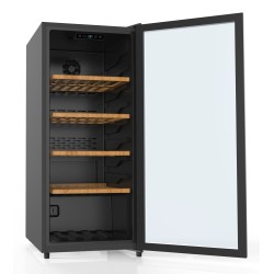 Corbero CFKWC102SW enfriador de vino Nevera de vino Independiente Aluminio, Negro 102 botella(s)