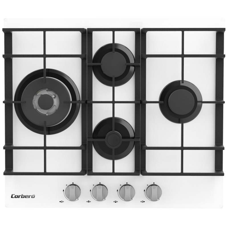 Corbero CPCGM4F4022W hobs Blanco Integrado 60 cm Encimera de gas 4 zona(s)