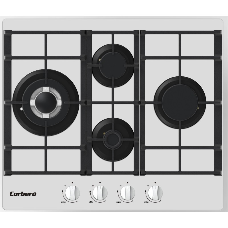 Corbero CPCGM4F4122W hobs Blanco Integrado 60 cm Encimera de gas 4 zona(s)