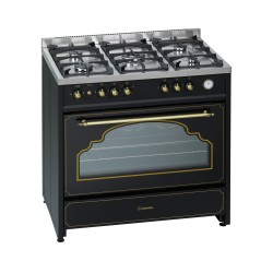 Meireles G 914 BL Cocina independiente Gas Encimera de gas Negro, Oro, Acero inoxidable
