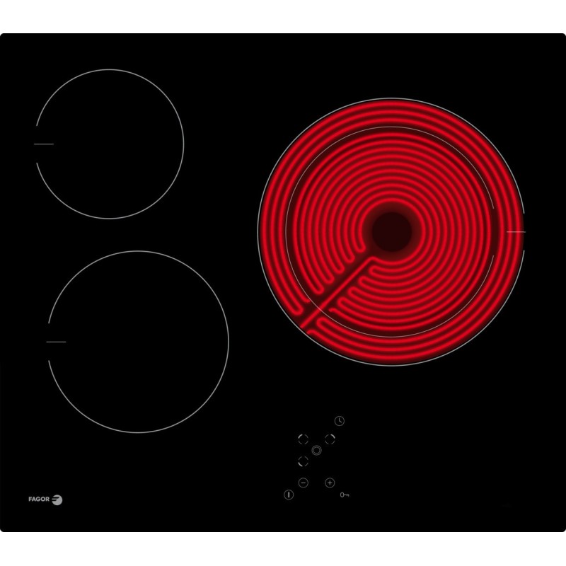 Fagor 3VFT-33AC hobs Negro Integrado 57.6 cm Cerámico 3 zona(s)