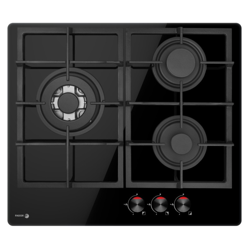 Fagor 3CFI-3GLSTA Negro Integrado 59 cm Encimera de gas 3 zona(s)