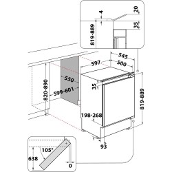Whirlpool WBUL021 frigorífico Integrado 144 L Blanco