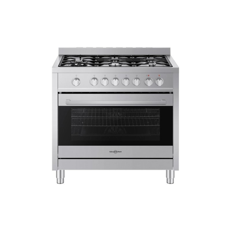 Vitrokitchen STYLISH 90X60 Cocina independiente Eléctrico Encimera de gas Acero inoxidable