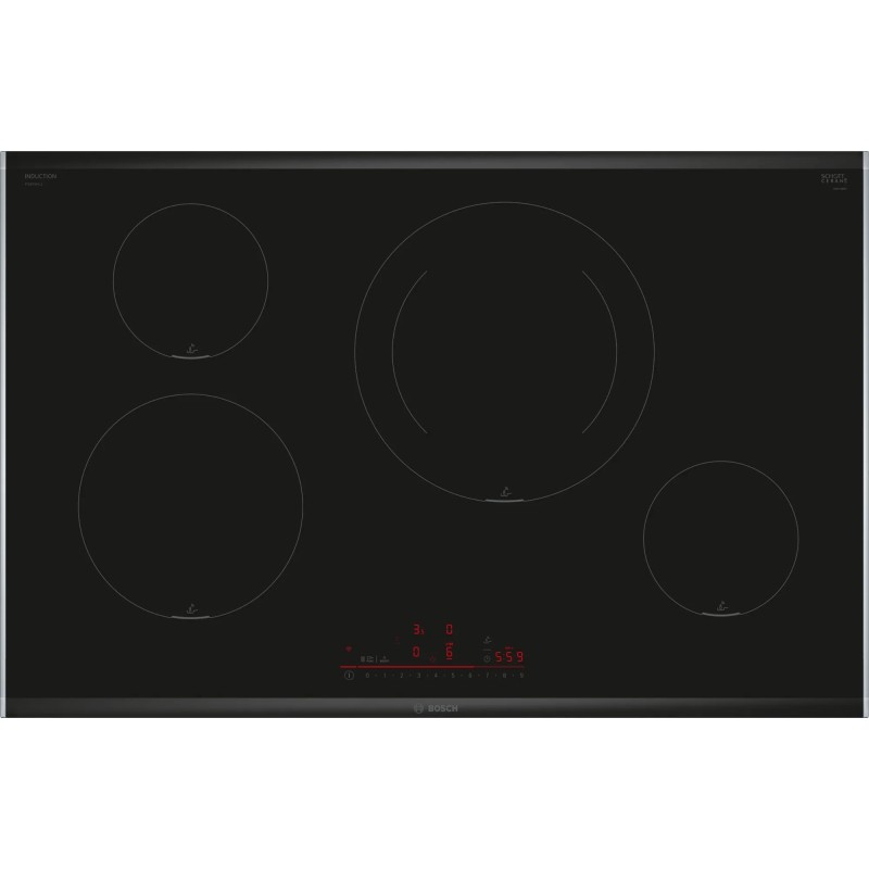 Bosch Serie 8 PIE875HC1E hobs Negro Integrado 80 cm Con placa de inducción 4 zona(s)