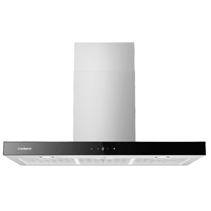 Corbero NANGA975XB campana De pared Negro, Acero inoxidable 756 m³ h