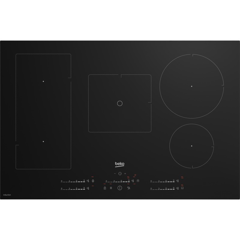 Beko HII85770UFT Negro Integrado 80 cm Con placa de inducción 5 zona(s)