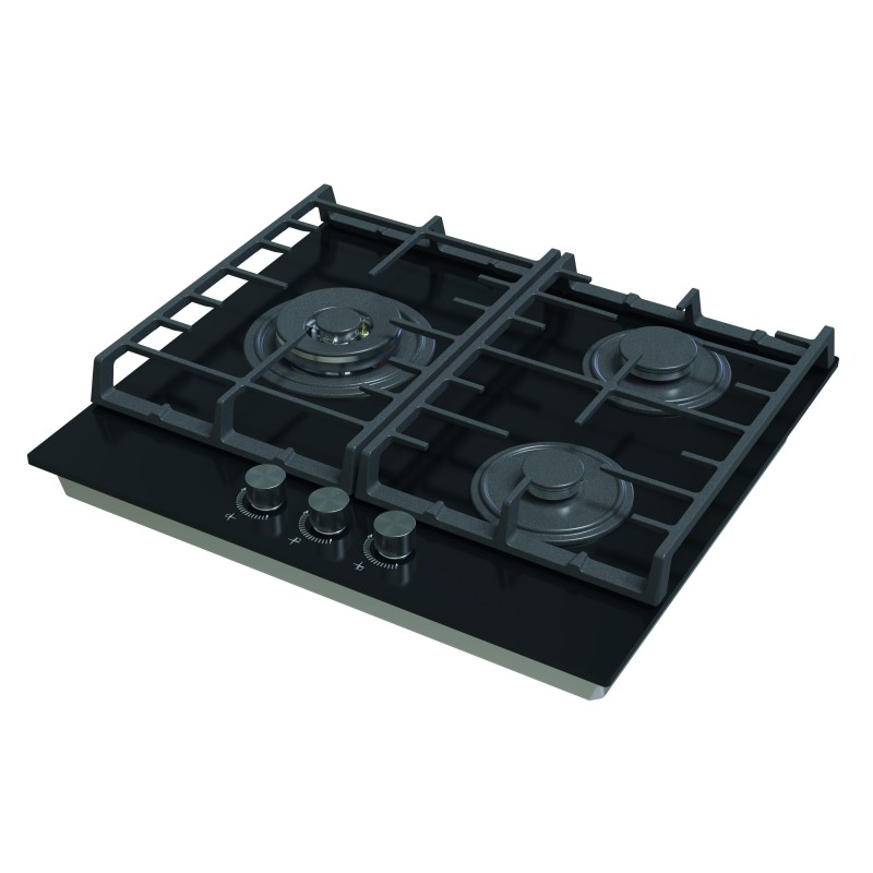 Edesa EGG-6031 TI TR CI N Negro Integrado 58 cm Encimera de gas 3 zona(s)