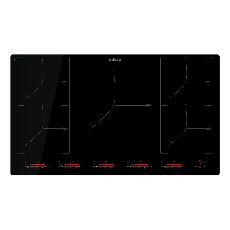Edesa EIM-9530 R Negro Integrado 90 cm Con placa de inducción 5 zona(s)