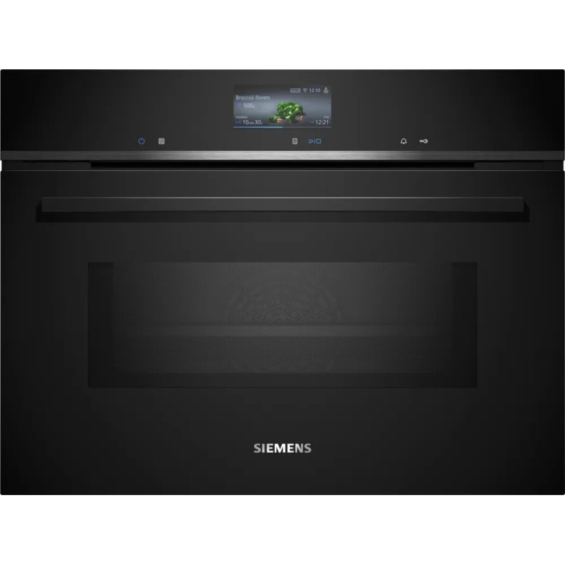 Siemens iQ700 CM776GKB1 horno 45 L 900 W Negro, Acero inoxidable