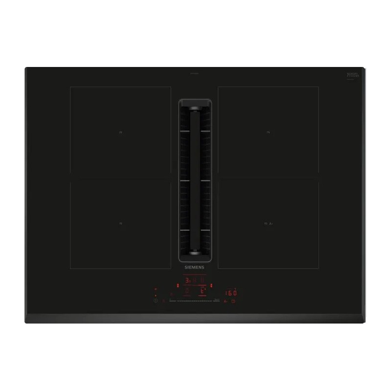 Siemens ED751HQ26E hobs Negro Integrado 71 cm Con placa de inducción 4 zona(s) Campana integrada