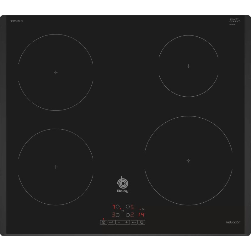 Balay 3EB961LR hobs Negro Integrado 59 cm Con placa de inducción 4 zona(s)