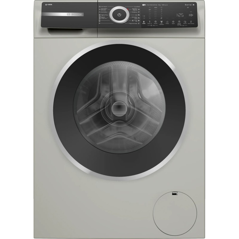 Bosch Serie 6 WGH244AXES lavadora Carga frontal 9 kg 1257 RPM Acero inoxidable