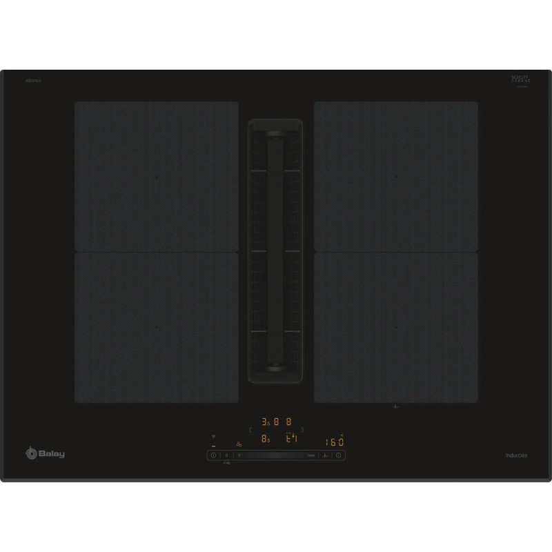 Balay 3EBC976LH hobs Negro Integrado 70 cm Con placa de inducción 4 zona(s) Campana integrada