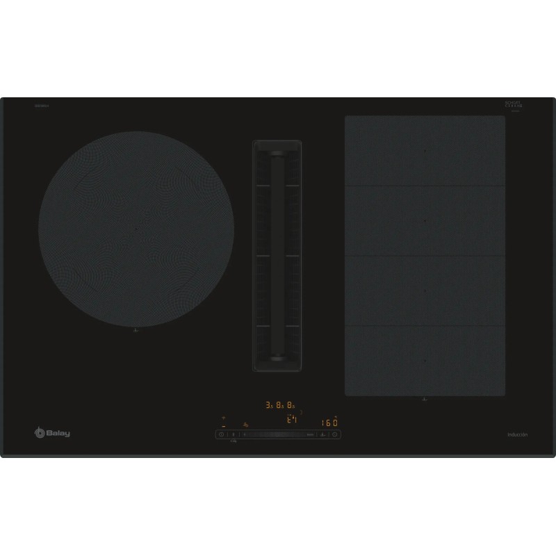 Balay 3EBC989LH hobs Negro Integrado 80 cm Con placa de inducción 3 zona(s) Campana integrada