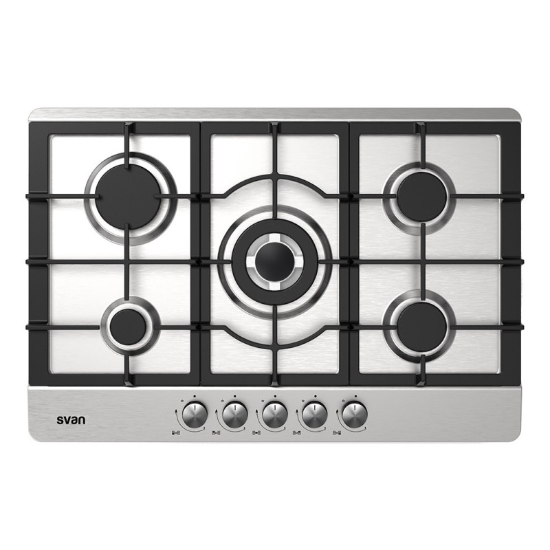 SVAN SGW57500X hobs Acero inoxidable Integrado 75 cm Encimera de gas 5 zona(s)