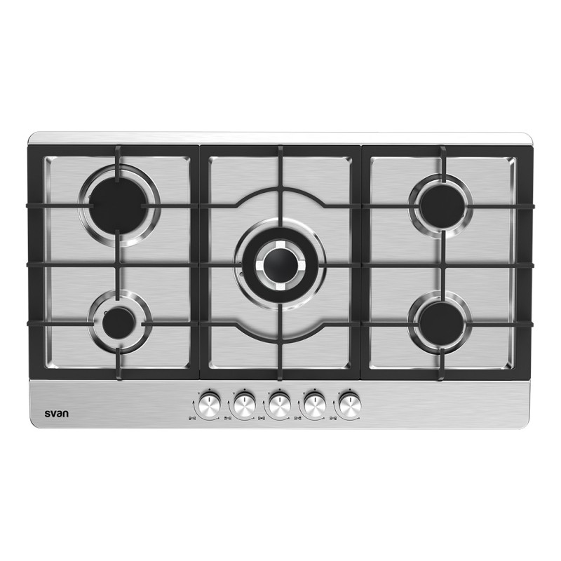 SVAN SGW5900X hobs Acero inoxidable Integrado 86 cm Encimera de gas 5 zona(s)