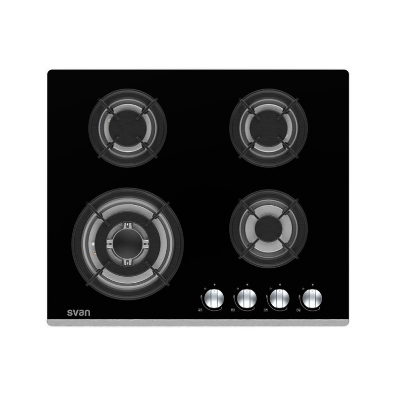 SVAN SGW4600N hobs Negro Integrado 60 cm Encimera de gas 4 zona(s)