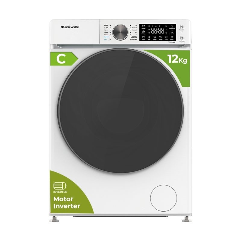 Aspes AL12400CIDVB lavadora Carga frontal 12 kg 1400 RPM Blanco