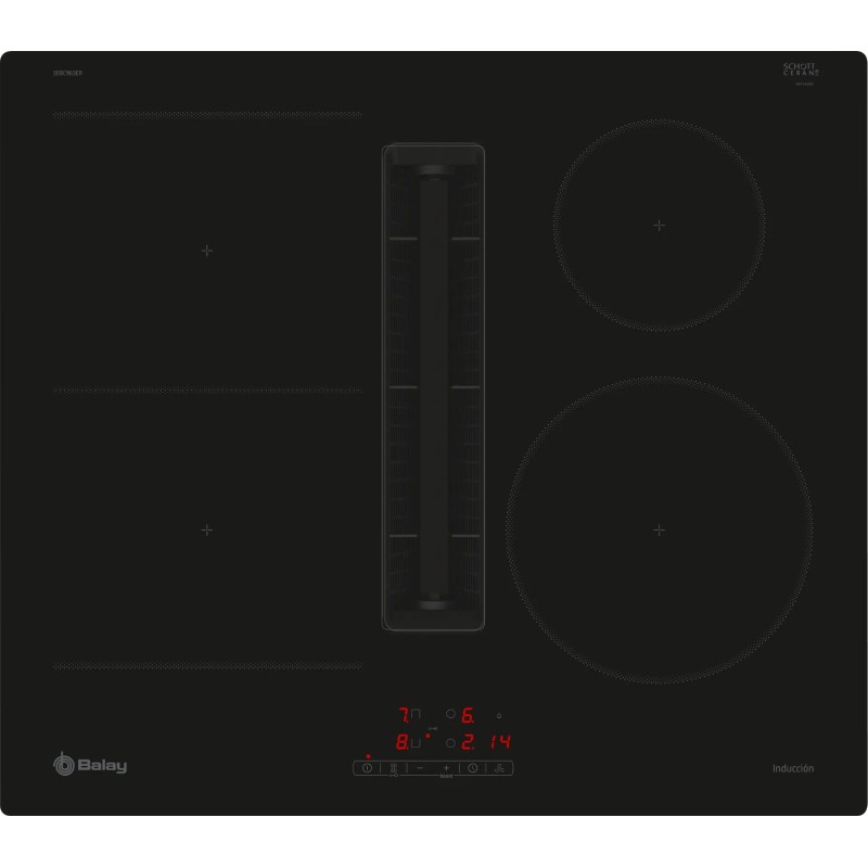 Balay 3EBC963ER hobs Negro Integrado 80 cm Cerámico 4 zona(s) Campana integrada