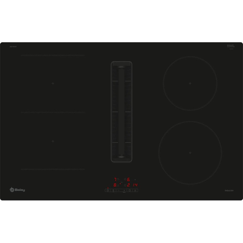 Balay 3EBC983ER hobs Negro Integrado 80 cm 4 zona(s) Campana integrada