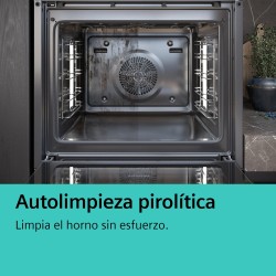 Siemens iQ300 HB372AES3 horno 71 L Negro, Acero inoxidable