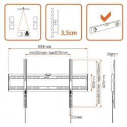 Metronic 451043 soporte para TV 177,8 cm (70") Negro