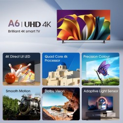Hisense 65A6N 165,1 cm (65") 4K Ultra HD Smart TV Wifi Negro 300 cd   m²