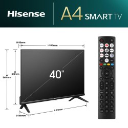 Hisense 40A4N 101,6 cm (40") Full HD Smart TV Wifi Negro 200 cd   m²