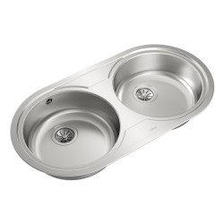 Teka Duetta 2C Lavabo sobre-encimera Ovalado Acero inoxidable