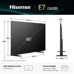 Hisense 55E77Q 139,7 cm (55") 4K Ultra HD Smart TV Wifi Negro